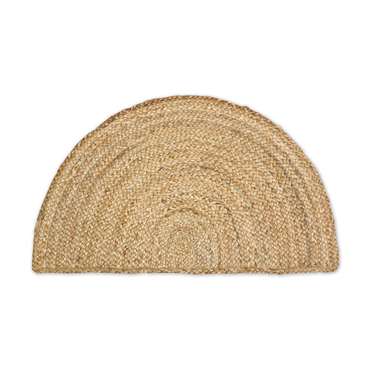 BRAIDED JUTE SEMICIRCLE RUG, NATURAL JUTE, 24''x36''