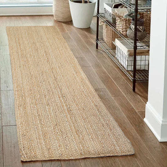 BRAIDED JUTE RECTANGLE RUG, NATURAL JUTE, 2'x8'