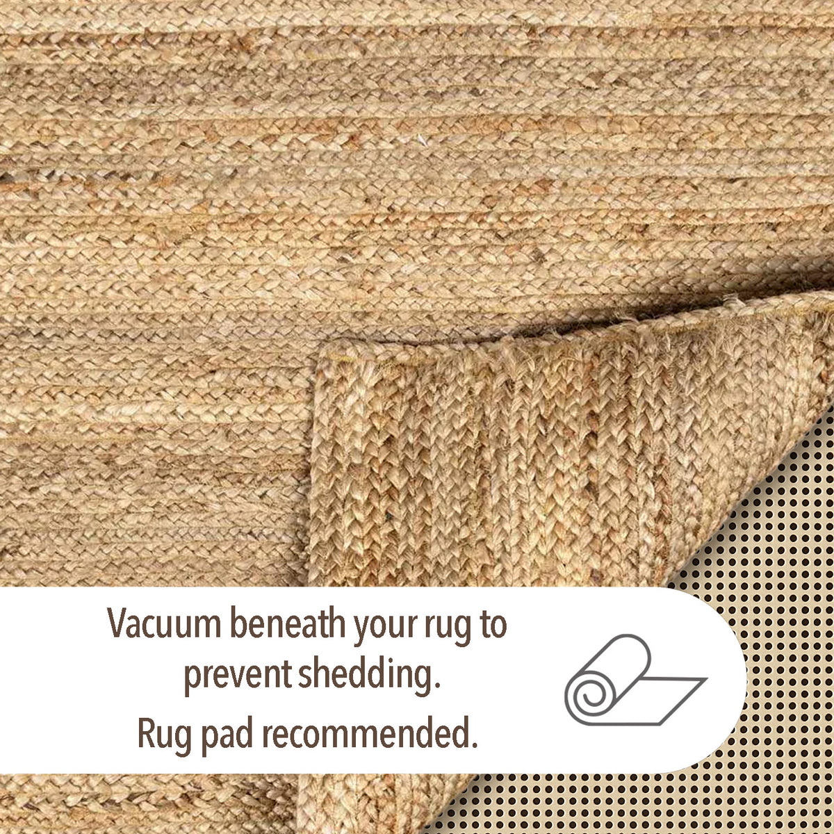 BRAIDED JUTE RECTANGLE RUG, NATURAL JUTE, 6'x9'