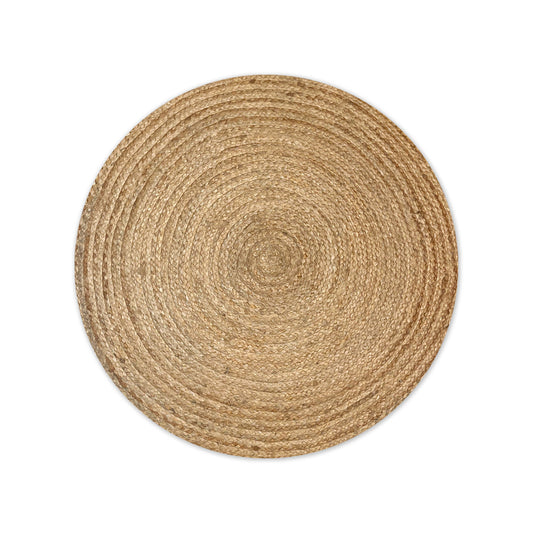 BRAIDED JUTE ROUND RUG, NATURAL JUTE, 4' ROUND.