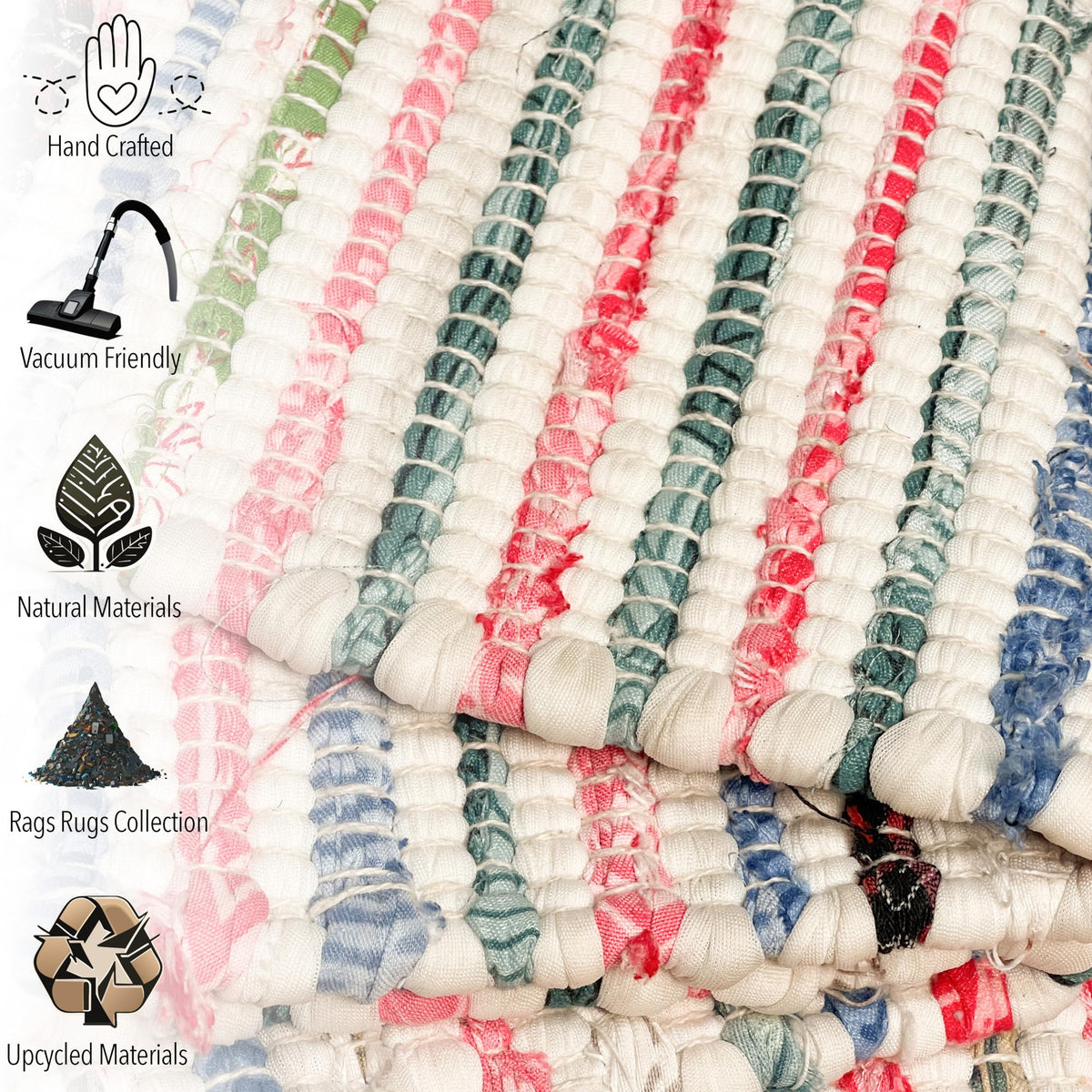 WHITE MULTI CHINDI RUNNER, MULTI, 2' x 5'.