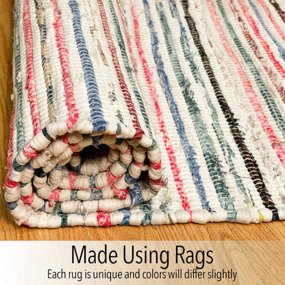 WHITE MULTI CHINDI RUNNER, MULTI, 2' x 5'.