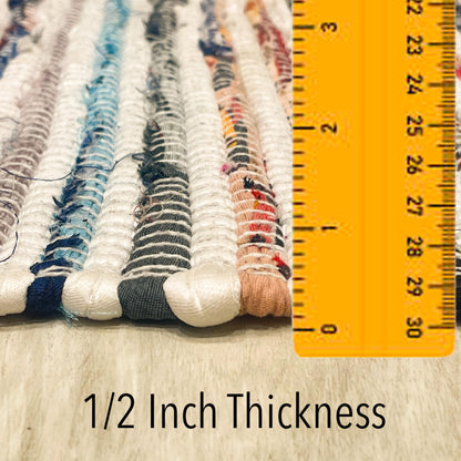WHITE MULTI CHINDI RUNNER, MULTI, 2' x 5'.