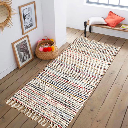 WHITE MULTI CHINDI RUNNER, MULTI, 2' x 7'.
