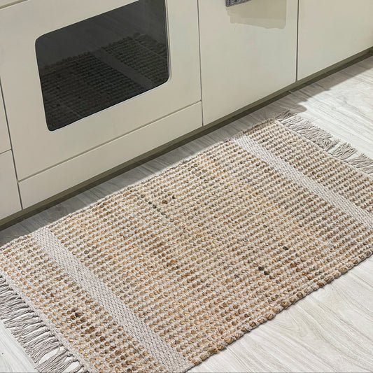 BRAIDED JUTE RUG, NATURAL JUTE-IVORY, 2'x3'