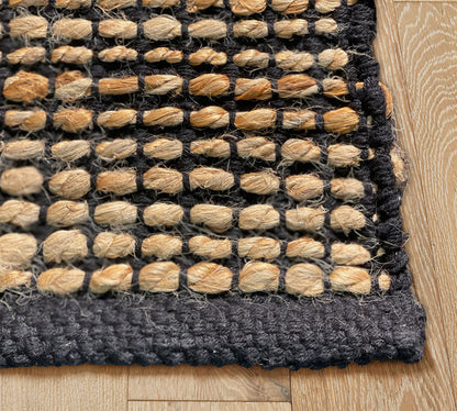 Monterey Jute/Cotton Rug-Natural Jute/Black-2'x3'