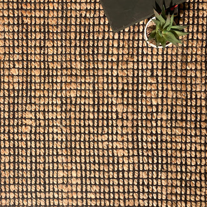 Monterey Jute/Cotton Rug-Natural Jute/Black-3'x5'