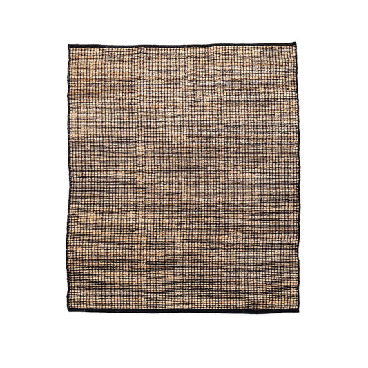 Monterey Jute/Cotton Rug-Natural Jute/Black-5'x7'