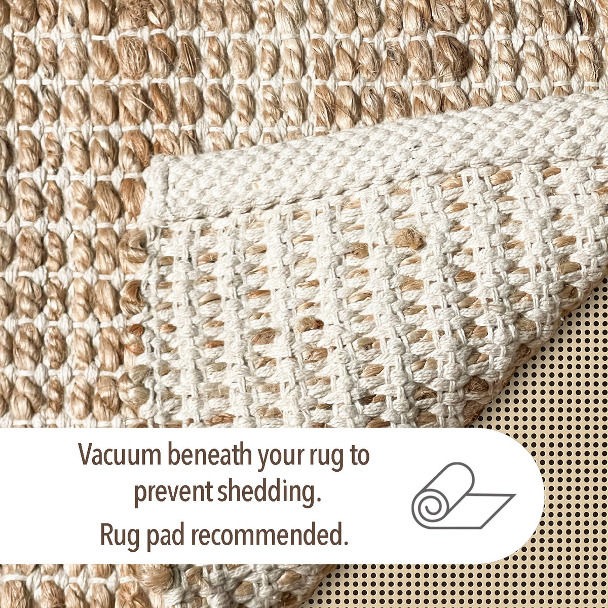 Monterey Jute/Cotton Rug-Natural Jute/Ivory-2'x3'