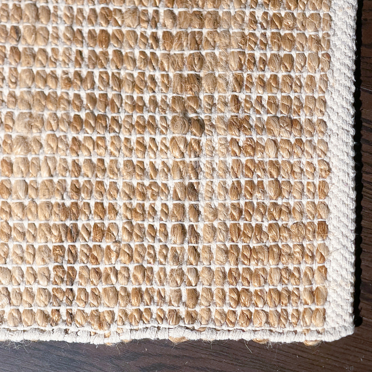 Monterey Jute/Cotton Rug-Natural Jute/Ivory-2'x7'