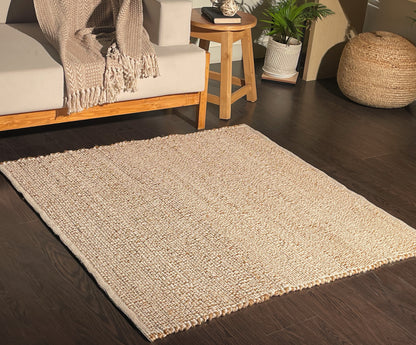 Jute Chindi Rug-Natural Jute-4'x4' Square.