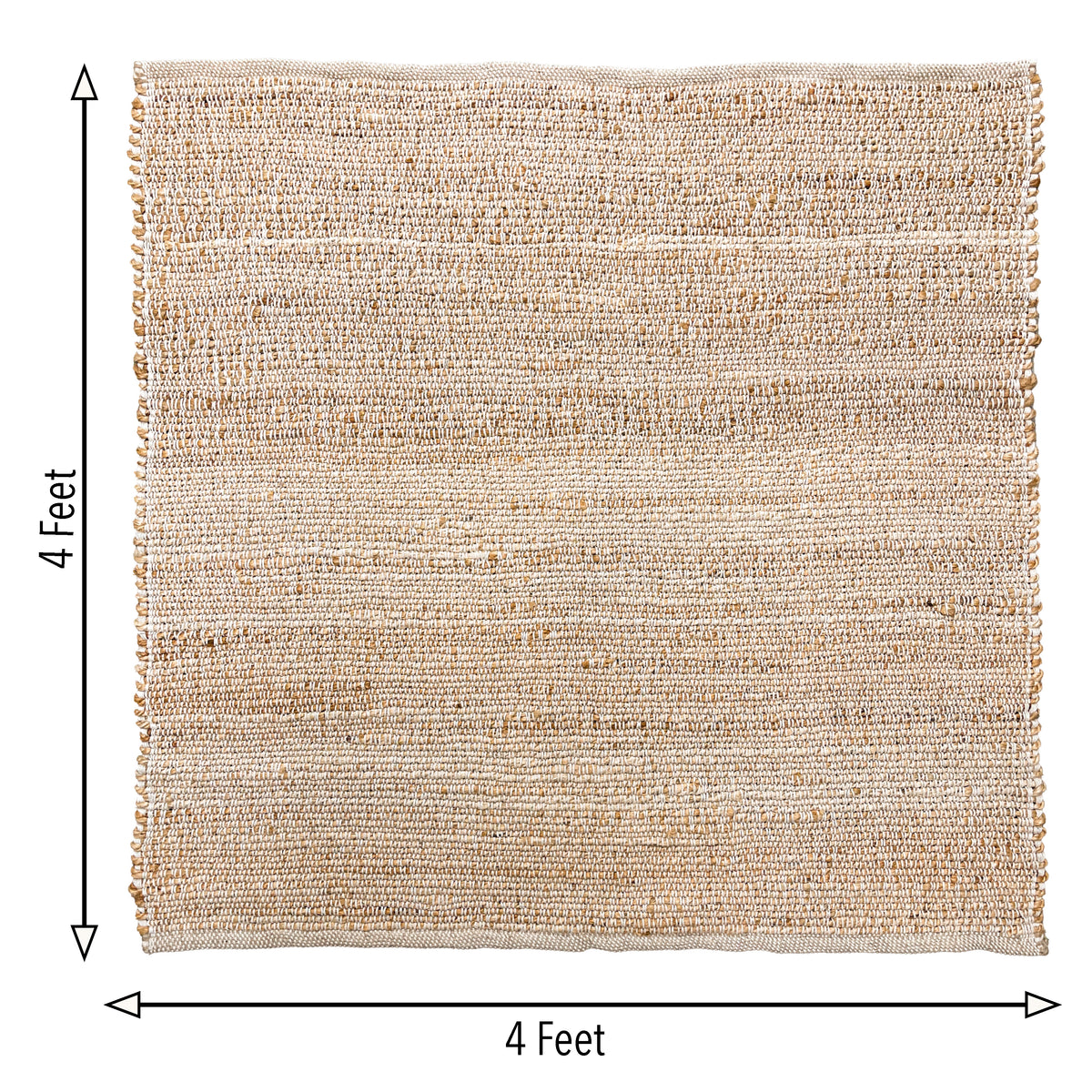Jute Chindi Rug-Natural Jute-4'x4' Square.