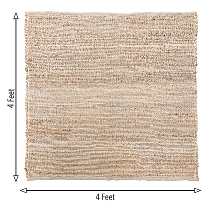 Jute Chindi Rug-Natural Jute-4'x4' Square.