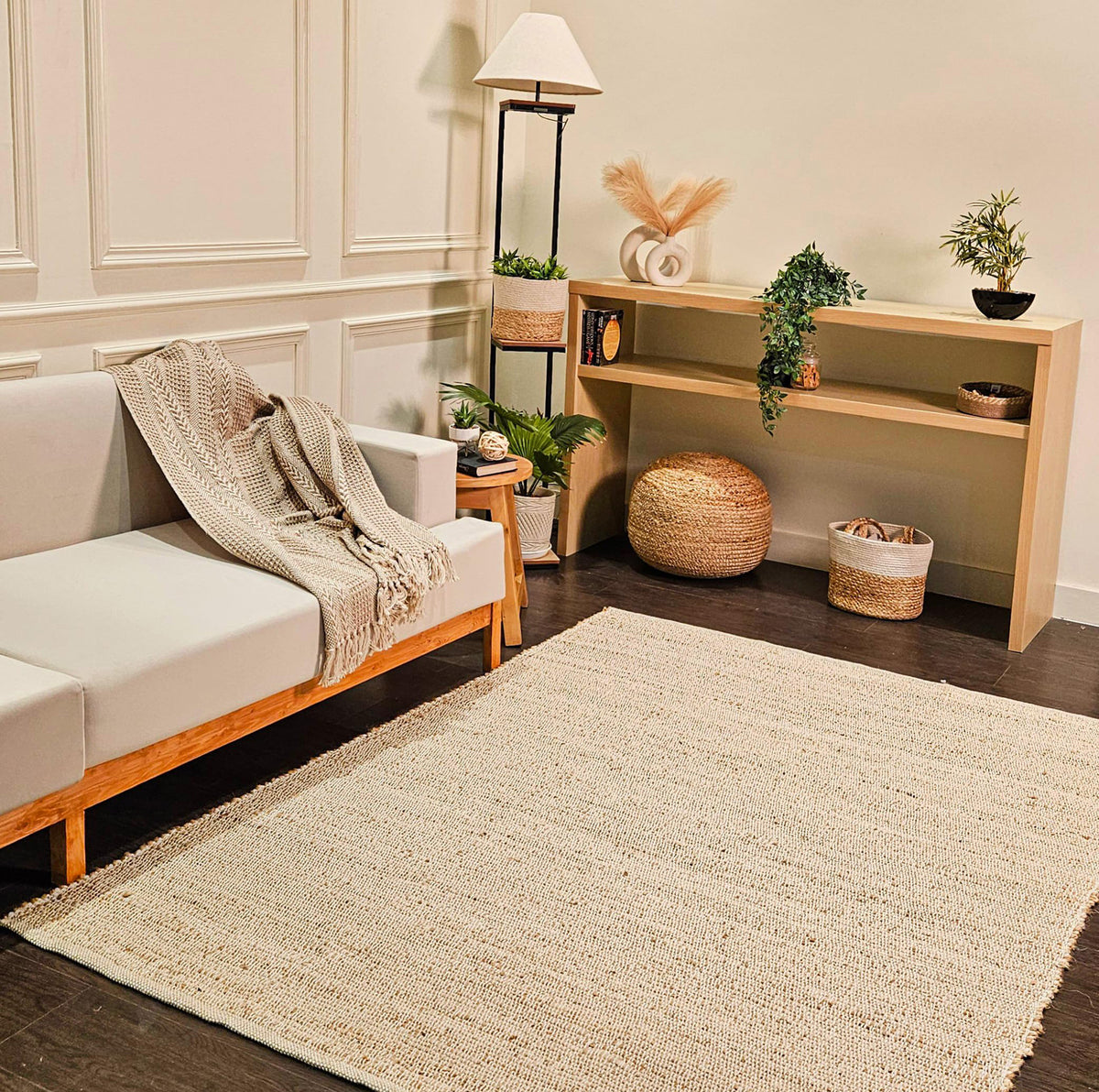 Jute Chindi Rug-Natural Jute-5'x7'.