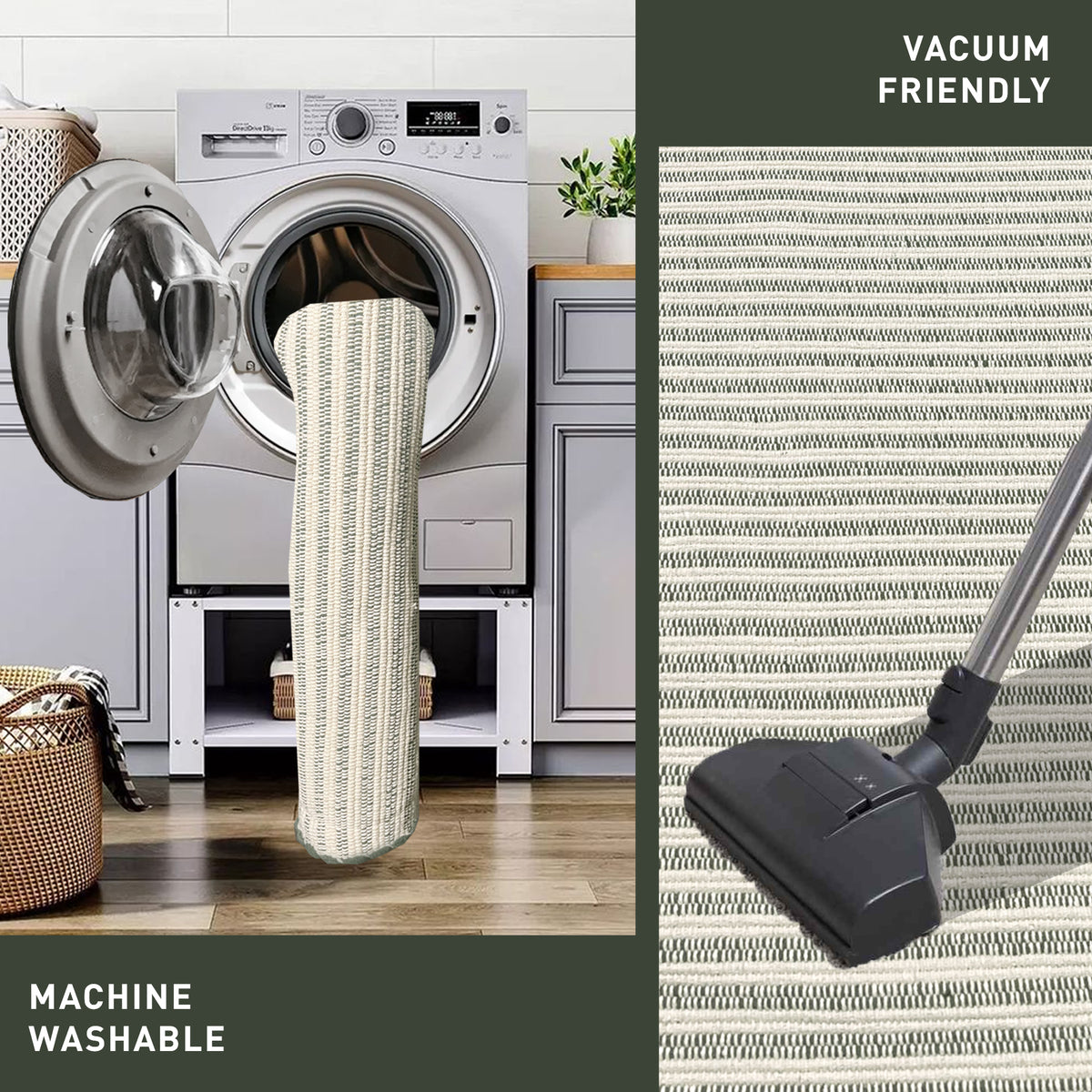 Providence Rugs Providence Stripe Rug - Olive Green/Ivory, 2'x6' – Chardin Home