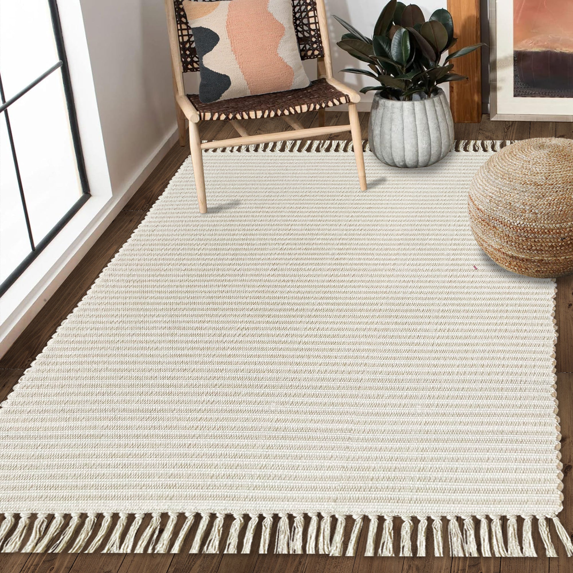 Providence Rugs Providence Stripe Rug - Beige/Ivory, 3'x5' – Chardin Home