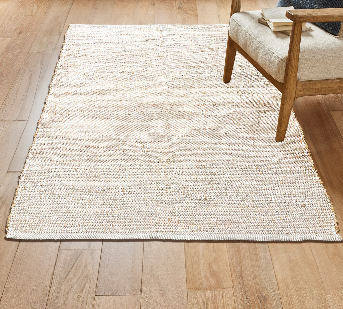 Jute Chindi Rug-Natural Jute-White-4'x6'.