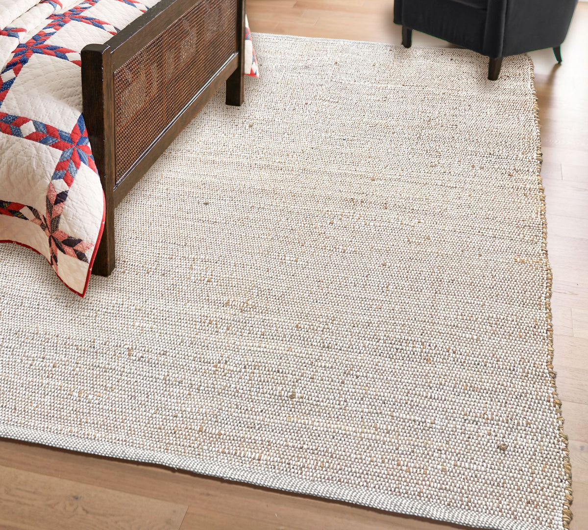 Jute Chindi Rug-Natural Jute-White-5'x7'.