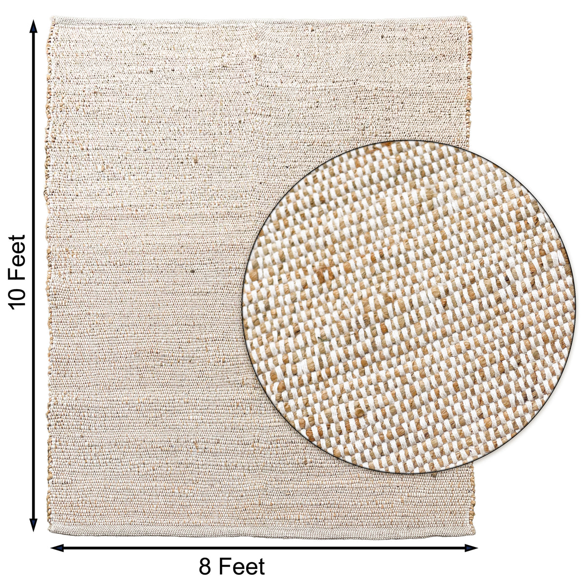 Jute Chindi Rug-Natural Jute-White-8'x10'.