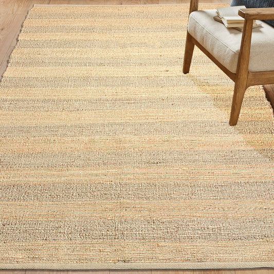 Natural Jute Stripe Rug-Natural Jute-8'x10'.