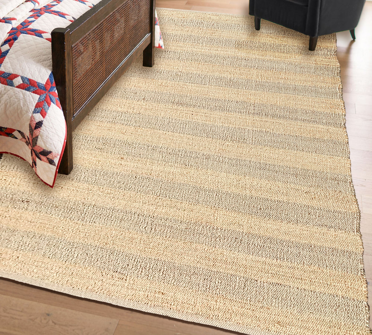 Natural Jute Stripe Rug-Natural Jute-8'x10'.