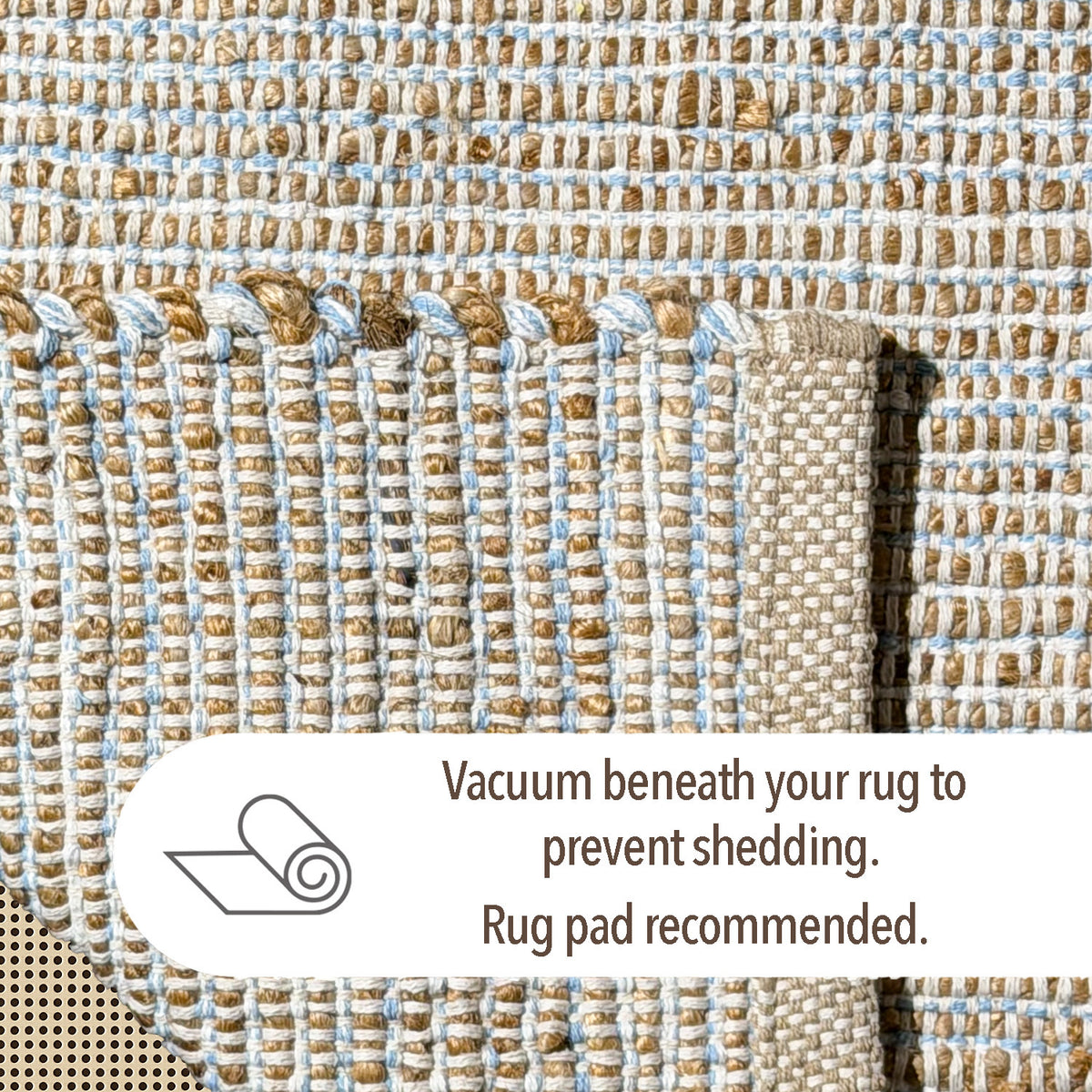 Jute Chindi Rug-Natural Jute-Coastal Blue-2'x5'.