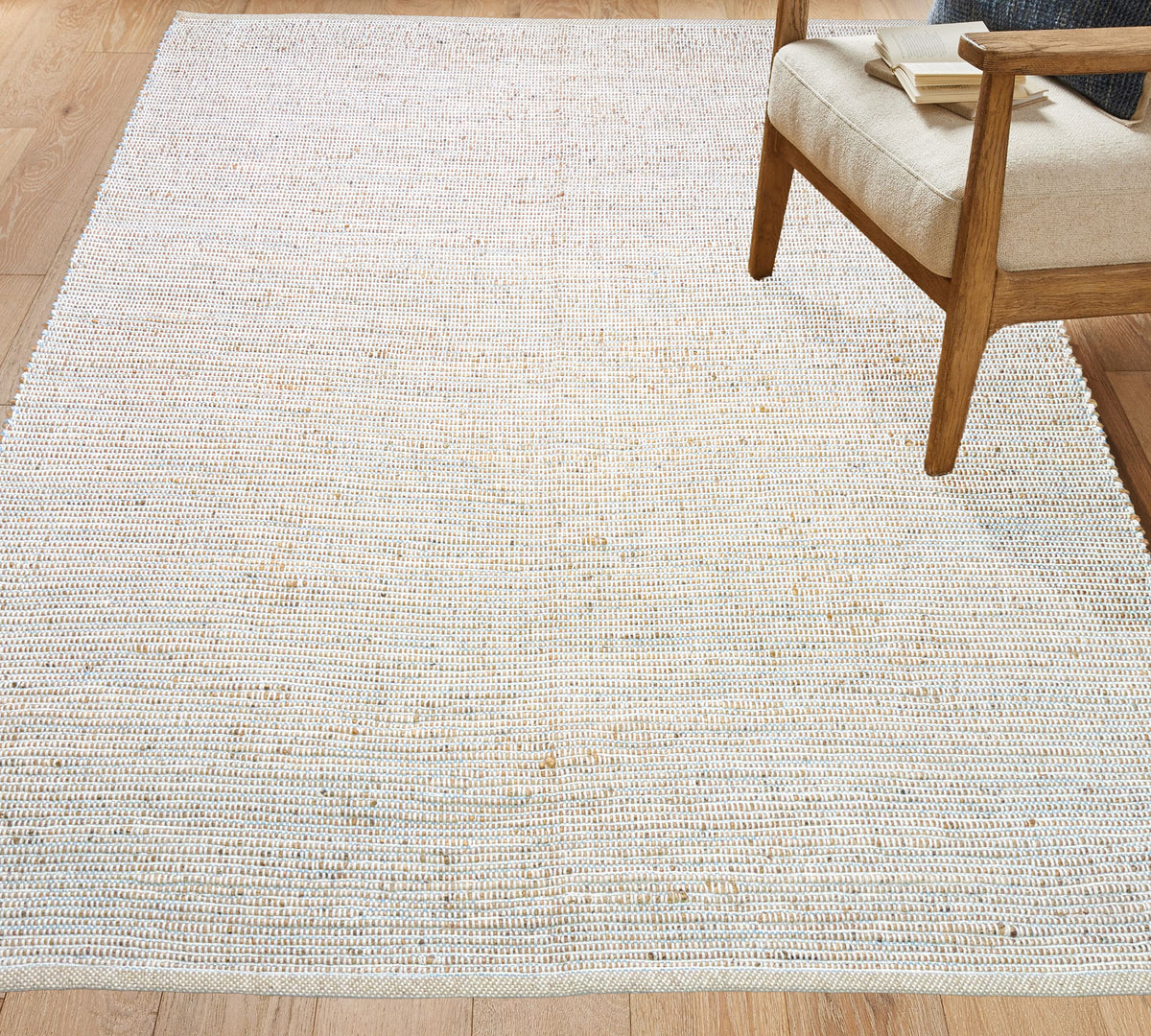 Jute Chindi Rug-Natural Jute-Coastal Blue-5'x7'.