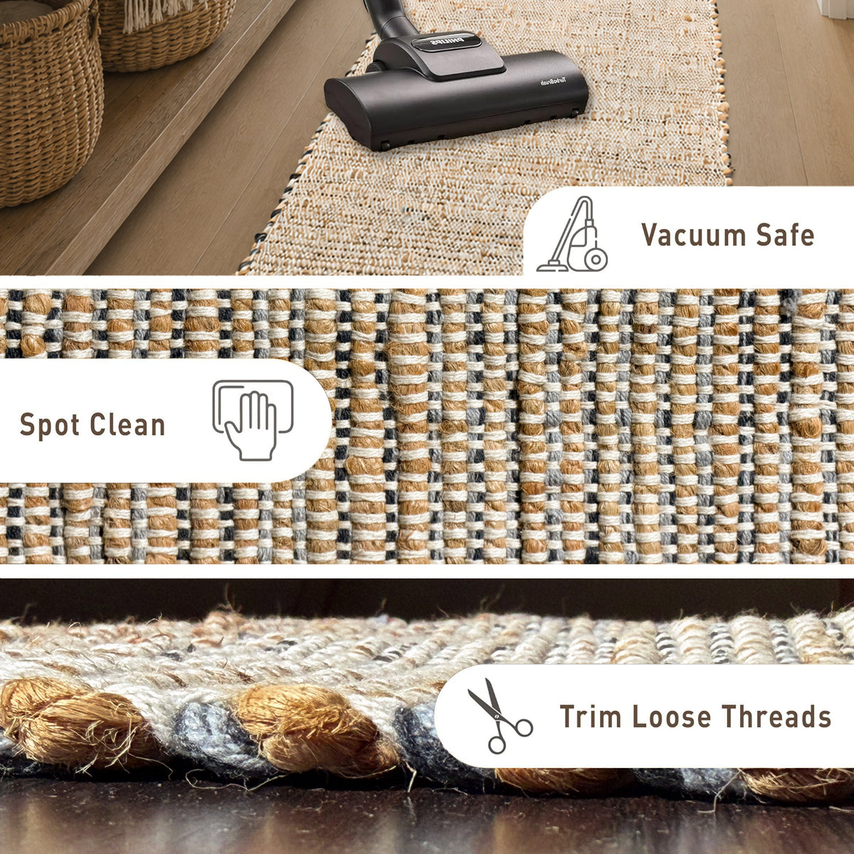 Jute Chindi Rug-Natural Jute-Greys-2'x5'.