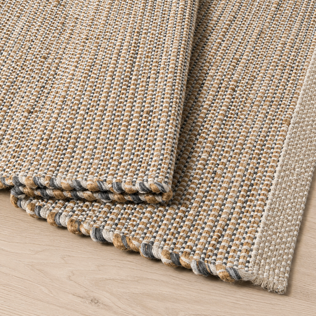 Jute Chindi Rug-Natural Jute-Greys-2'x5'.