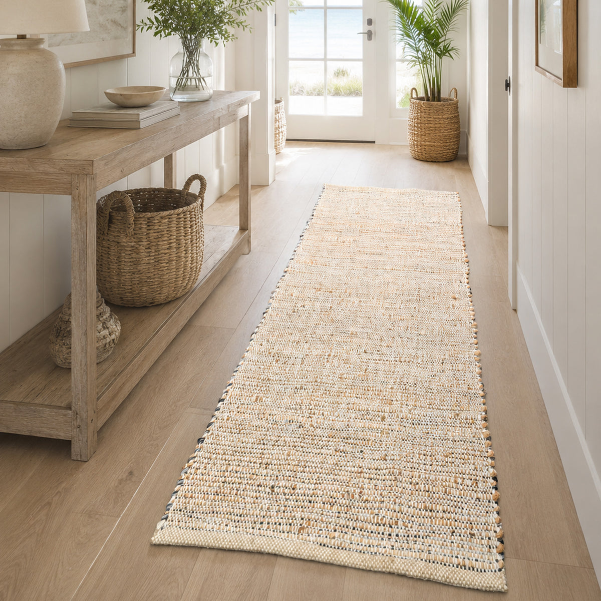 Jute Chindi Rug-Natural Jute-Greys-2'x7'.