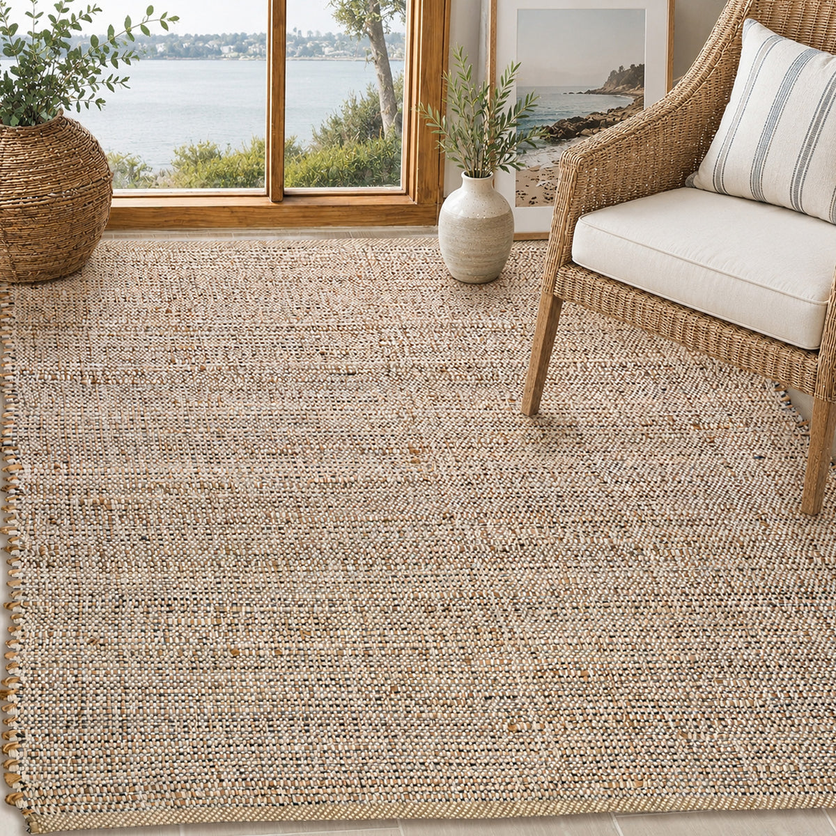 Jute Chindi Rug-Natural Jute-Greys-3'x5'.