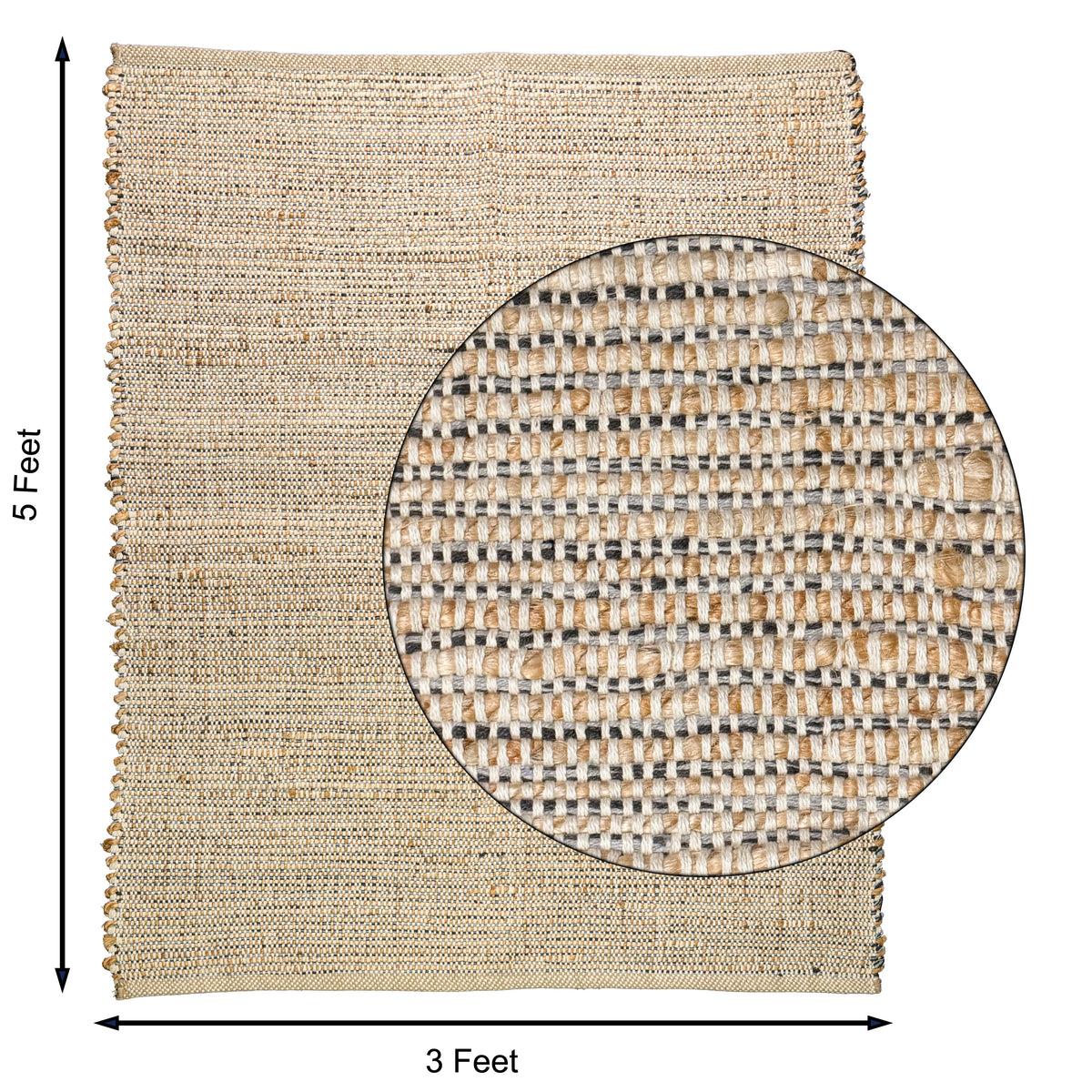 Jute Chindi Rug-Natural Jute-Greys-3'x5'.