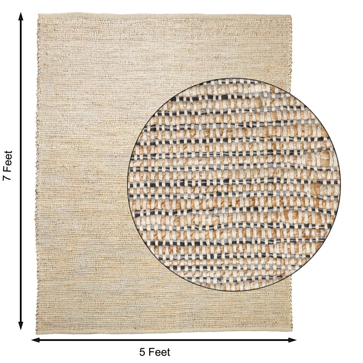 Jute Chindi Rug-Natural Jute-Greys-5'x7'.