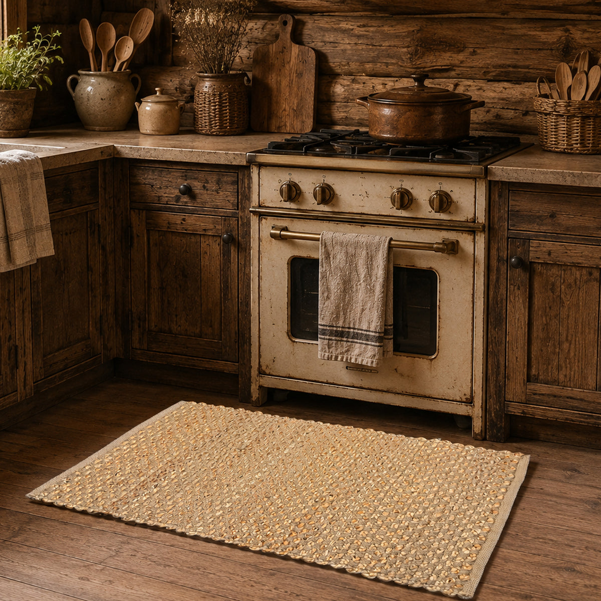 Jute Boucle Rug-Natural Jute-Beige-2'x3'.