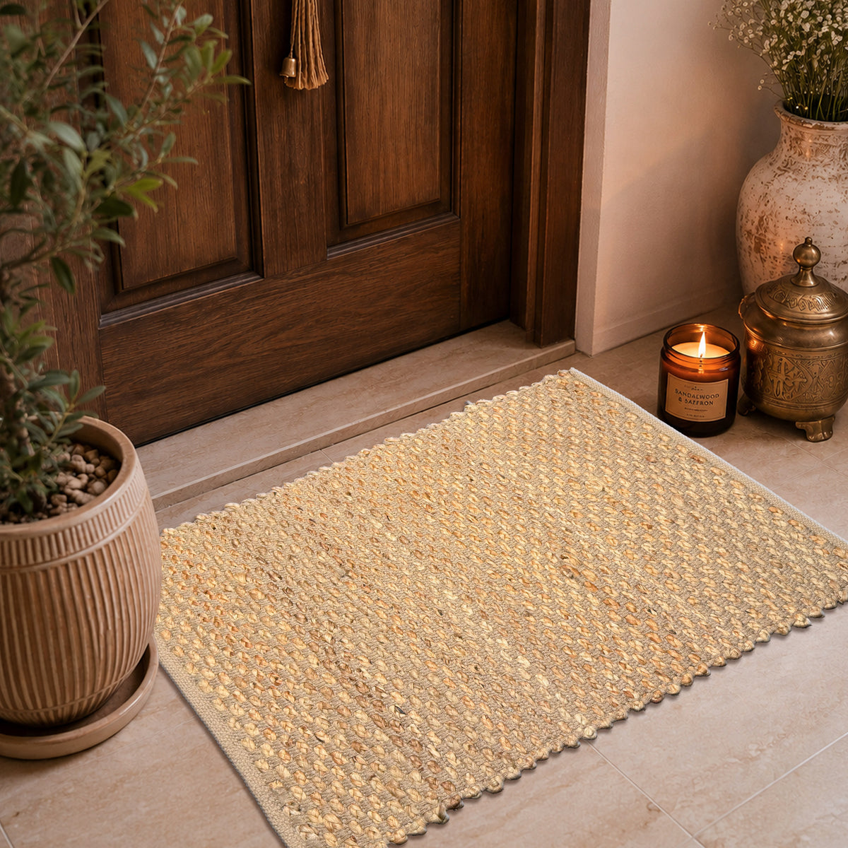 Jute Boucle Rug-Natural Jute-Beige-2'x3'.
