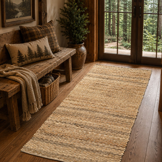 Jute Boucle Rug-Natural Jute-Beige-2'x6'.