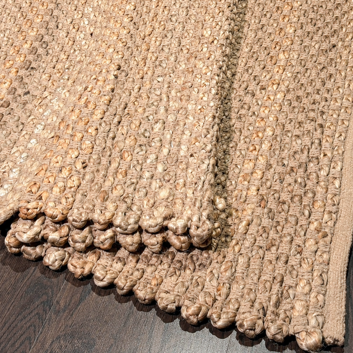Jute Boucle Rug-Natural Jute-Beige-2'x8'.