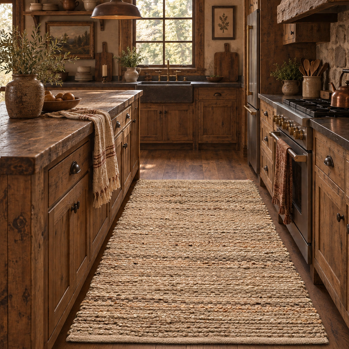 Jute Boucle Rug-Natural Jute-Beige-4'x6'.