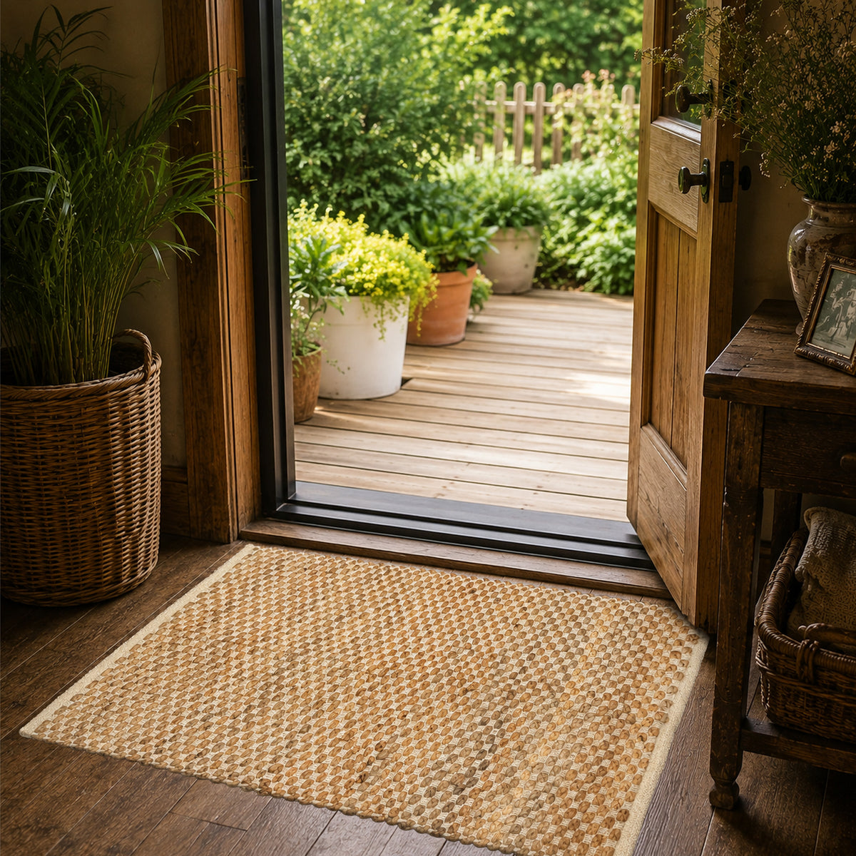 Jute Boucle Rug-Natural Jute-Ivory-2'x3'.