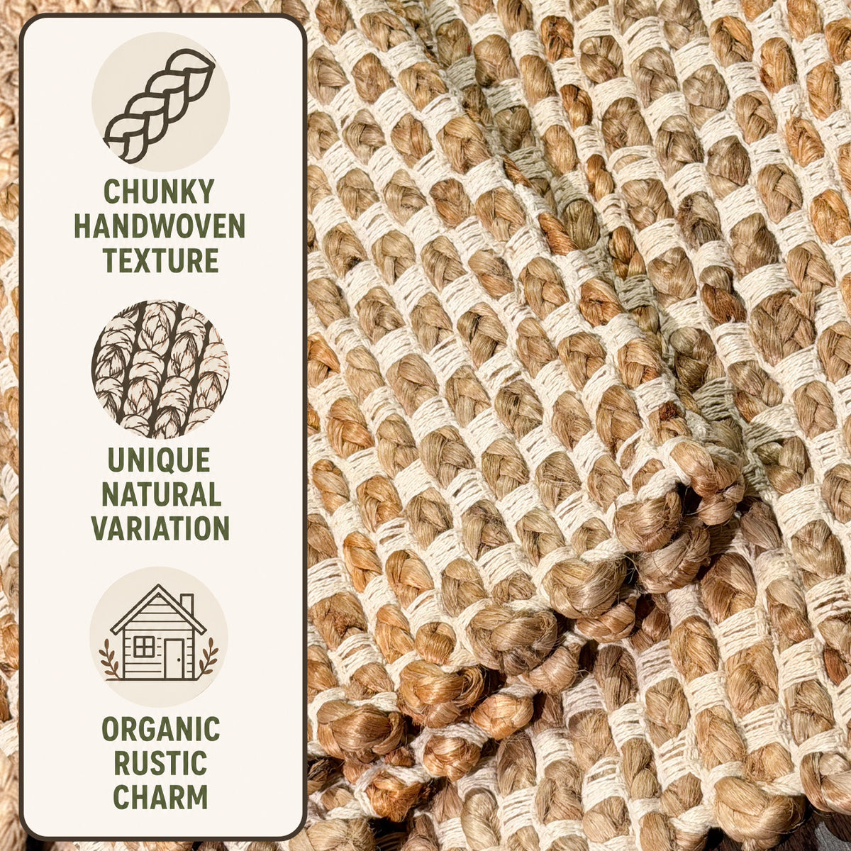 Jute Boucle Rug-Natural Jute-Ivory-2'x3'.