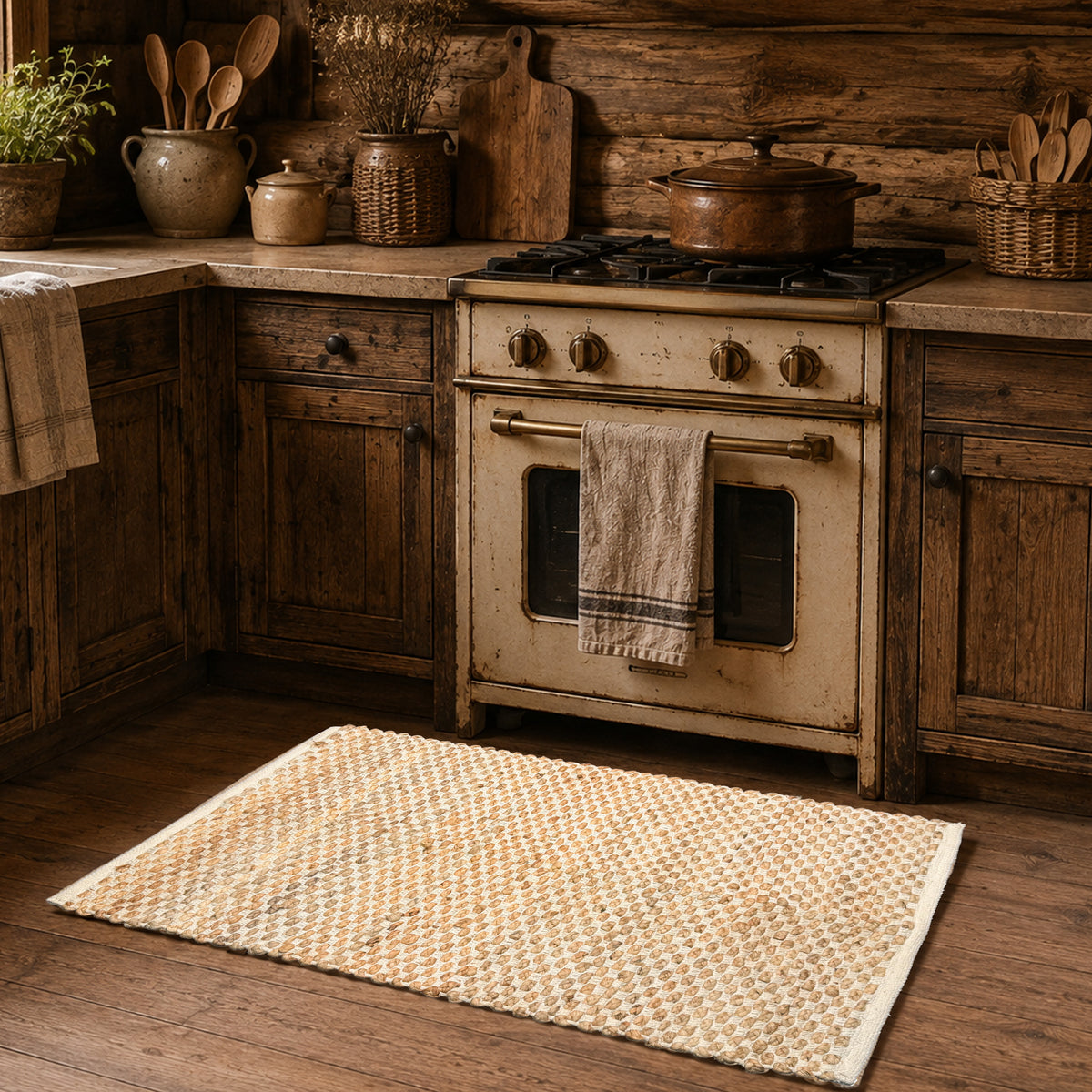 Jute Boucle Rug-Natural Jute-Ivory-2'x3'.