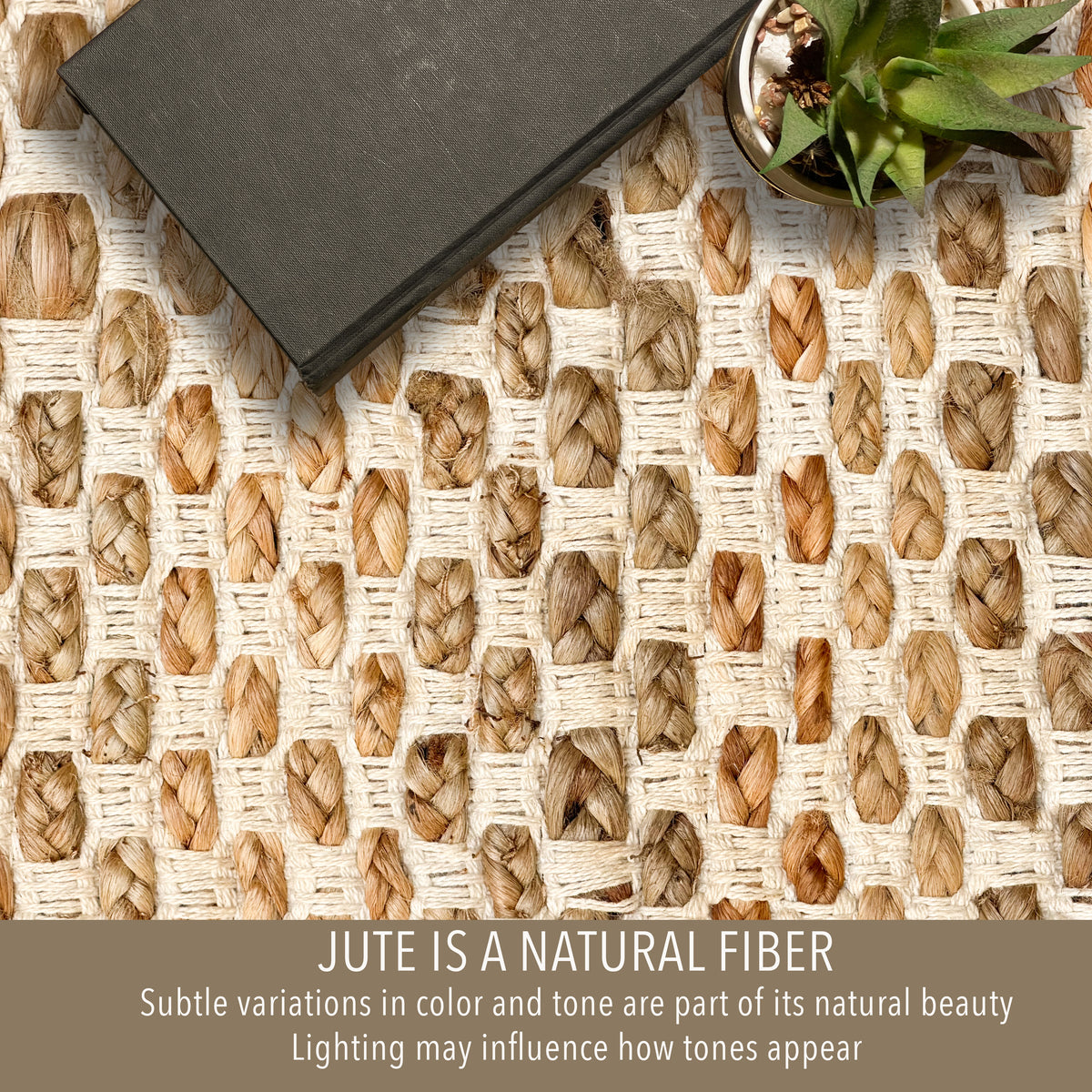 Jute Boucle Rug-Natural Jute-Ivory-2'x3'.