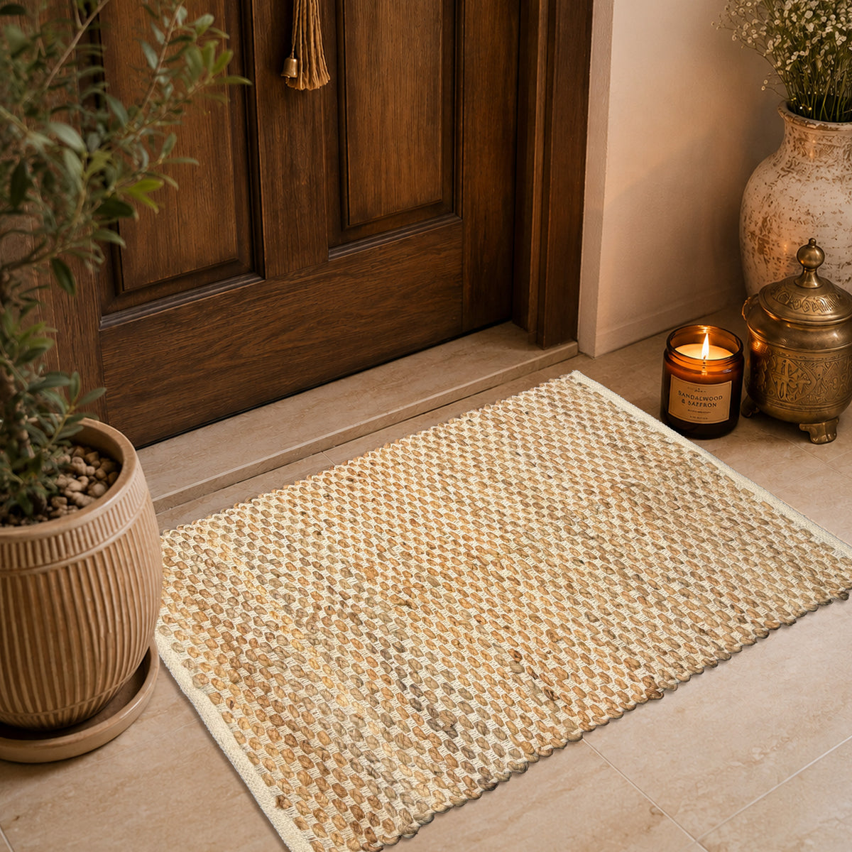 Jute Boucle Rug-Natural Jute-Ivory-2'x3'.