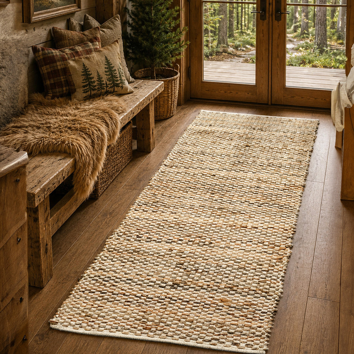 Jute Boucle Rug-Natural Jute-Ivory-2'x6'.