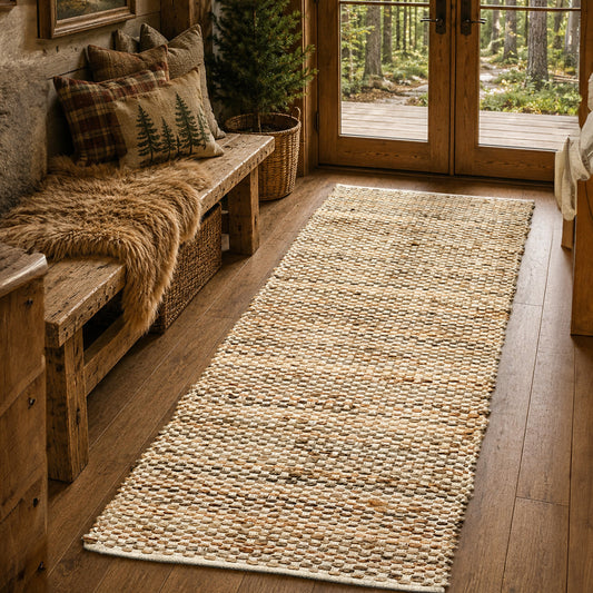Jute Boucle Rug-Natural Jute-Ivory-2'x6'.
