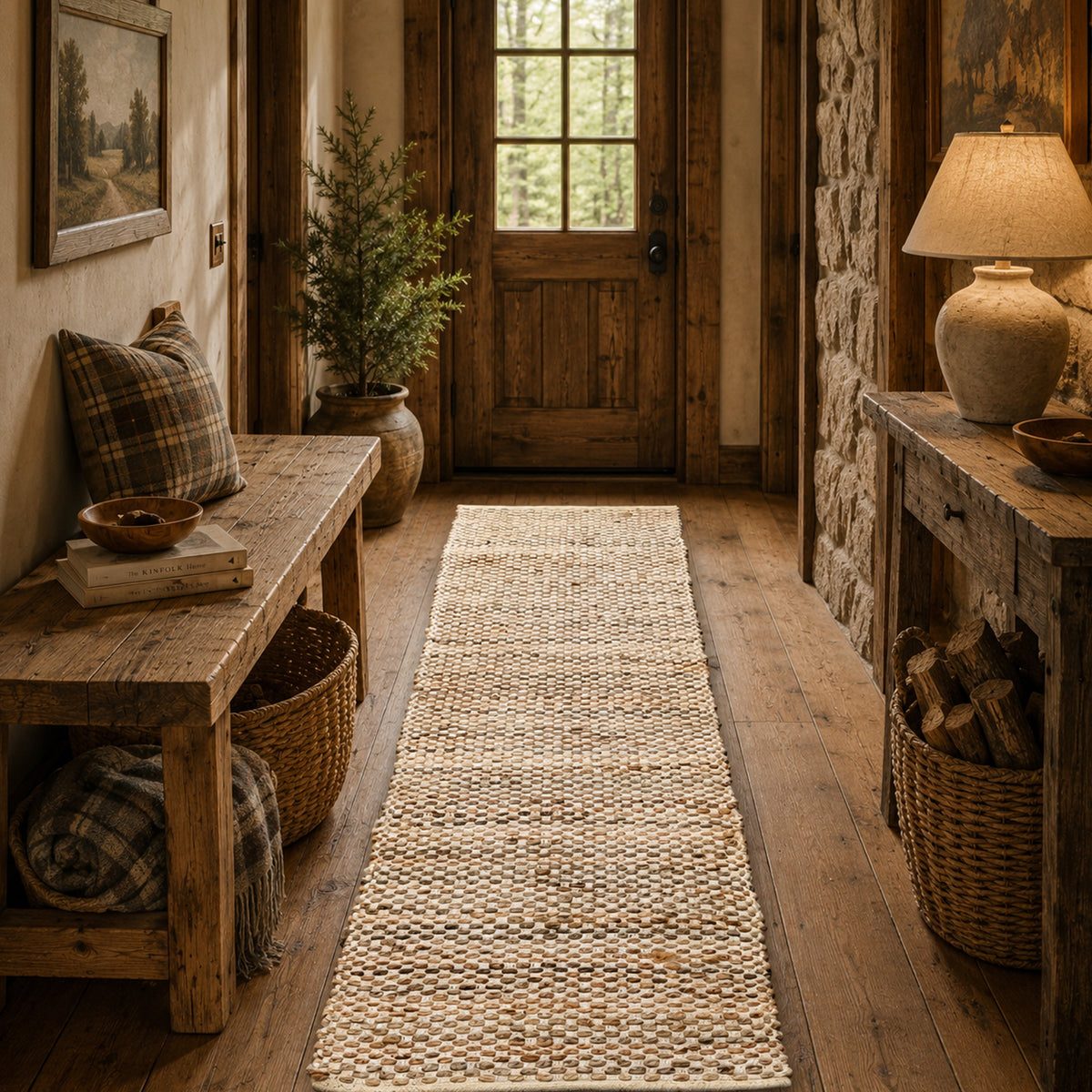 Jute Boucle Rug-Natural Jute-Ivory-2'x6'.