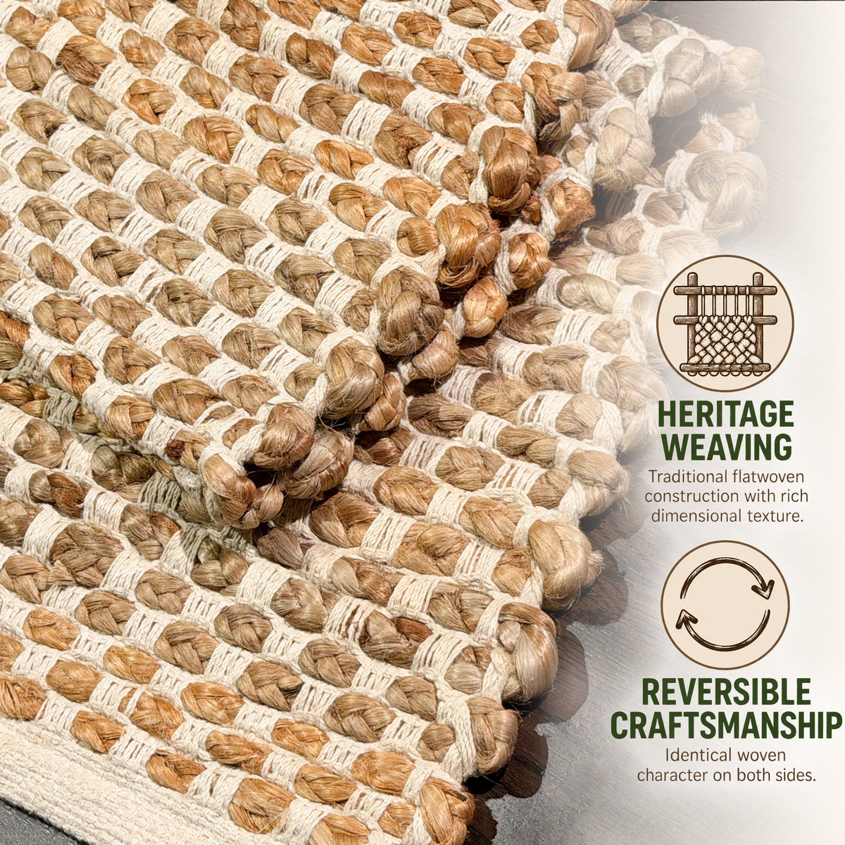 Jute Boucle Rug-Natural Jute-Ivory-3'x5'.