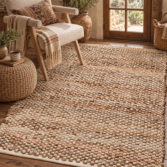 Jute Boucle Rug-Natural Jute-Ivory-4'x6'.