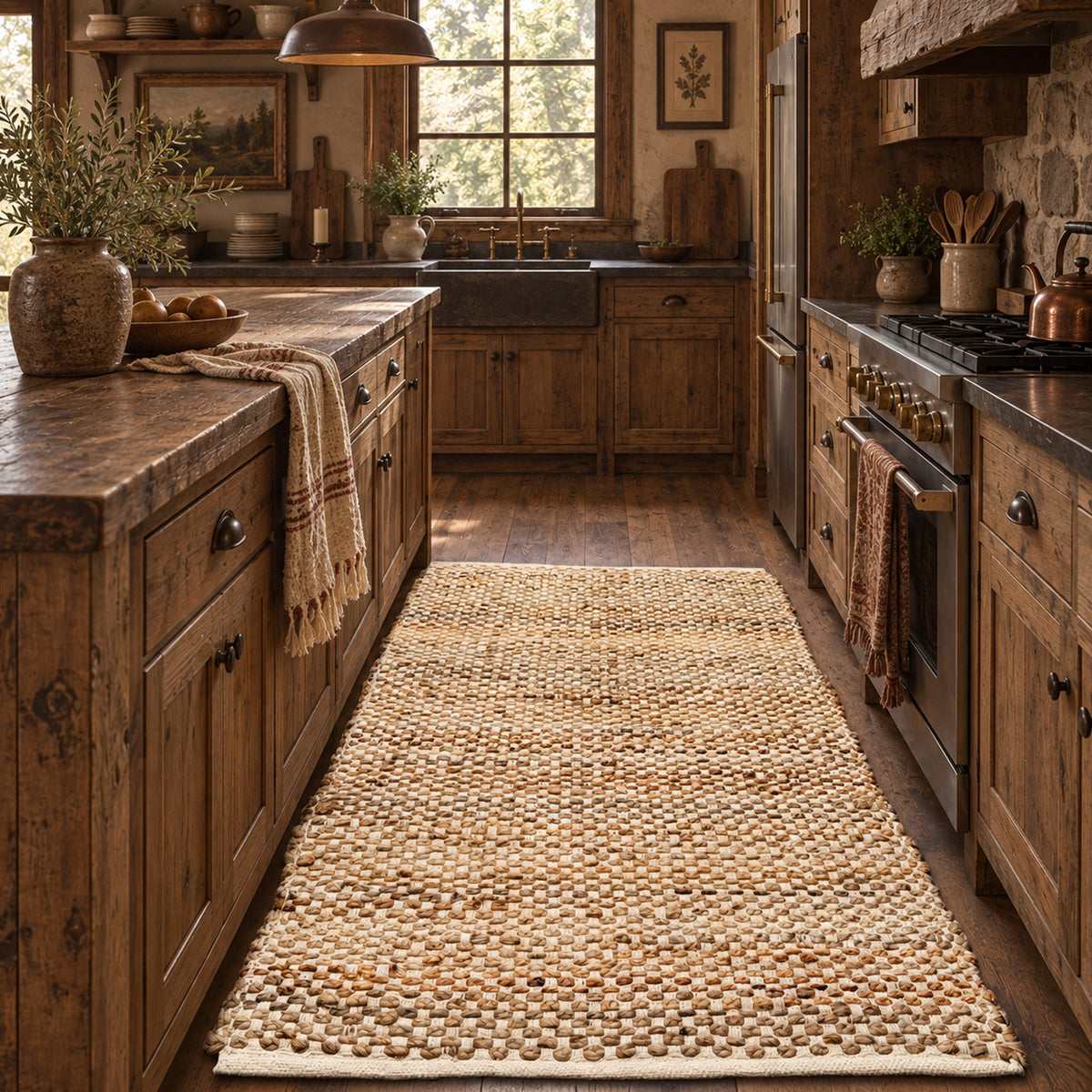 Jute Boucle Rug-Natural Jute-Ivory-4'x6'.