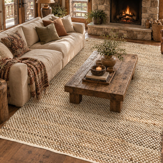 Jute Boucle Rug-Natural Jute-Ivory-6'x9'.